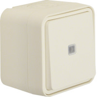 Перемикач з підсвічуванням IP55, білий, 10АX/250В W.1 Berker 30763522
