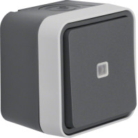 Перемикач з підсвічуванням IP55, сірий, 10АX/250В W.1 Berker 30763525