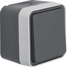 Вимикач кнопковий 1-клавішний IP55, сірий, 10АX/250В W.1 Berker 50453525