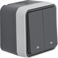 Кнопка до жалюзі 2-клавішна IP55, сіра, 10А/250В W.1 Berker 50753535