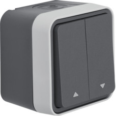 Кнопка до жалюзі 2-клавішна IP55, сіра, 10А/250В W.1 Berker 50753535