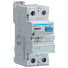 Пристрій захисного відключення ПЗВ 2P, 25A, 30 mA, A-Hi, 10kA, 2м, Hager CDH525C