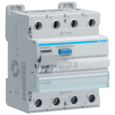 Пристрій захисного відключення ПЗВ 4P, 100A, 30 mA, A-Hi, 10kA, 4м, Hager CDH684C