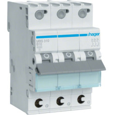 Автоматичний вимикач QC In=10 А, 3п, B, 6 kA, 3м Hager MBS310