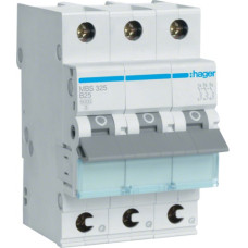 Автоматичний вимикач QC In=25 А, 3п, B, 6 kA, 3м Hager MBS325