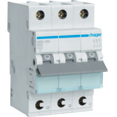 Автоматичний вимикач QC In=50 А, 3п, B, 6 kA, 3м Hager MBS350