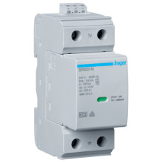 Розрядник (ПЗІП) T1+T2 1P N-PE 100kA 1,5kV +дод.контакт, вбуд.запобіжник, Hager SPA180N
