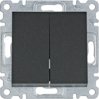 Кнопковий вимикач, 2-тактовий, чорний, 10АХ/230В, Lumina Hager WL0143