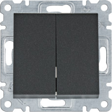 Кнопковий вимикач, 2-тактовий, чорний, 10АХ/230В, Lumina Hager WL0143