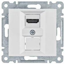 Розетка HDMI з роз'ємом тип А, вер .1.3, біла, Lumina Hager WL2610