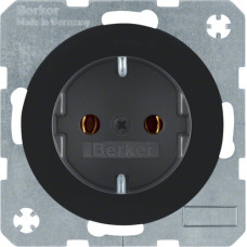 Розетка з з/к, 16А/250В, колір чорний, глянець, R.x Berker 47432045