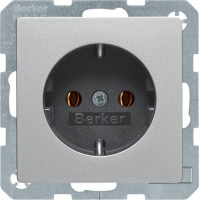 Розетка з з/к, 16А/250В, колір алюміній, бархатний лак, Q.х Berker 47436084