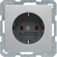 Розетка з з/к, 16А/250В, колір алюміній, бархатний лак, Q.х Berker 47436084