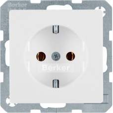 Розетка з з/к, 16А/250В, колір пол.білизна,бархатний лак, Q.х Berker 47436089