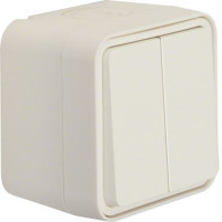 Вимикач кнопковий 2-клавішний IP55, білий, 10АX/250В W.1 Berker 50753512