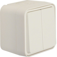 Вимикач кнопковий 2-клавішний IP55, білий, 10АX/250В W.1 Berker 50753512