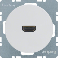 HDMI-розетка, під'єднання позаду під кутом 90град., колір пол.білизна, глянець, R.x Berker 3315432089