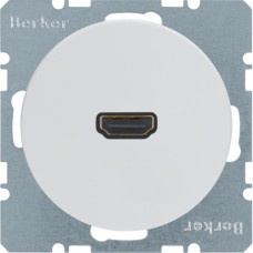 HDMI-розетка, під'єднання позаду під кутом 90град., колір пол.білизна, глянець, R.x Berker 3315432089