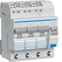 Диференційний автоматичний вимикач 3x(1P+N) 6kA C-16A 30mA тип-А QuickConnect, Hager ADZ366D