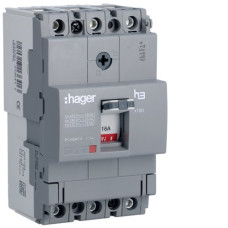 Автоматичний вимикач x160, In=16А, 3п, 18kA, Тфікс./Мфікс. Hager HDA016L