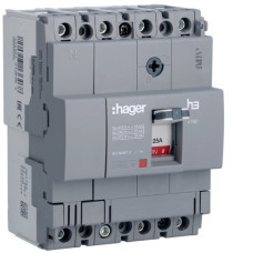 Автоматичний вимикач x160, In=25А, 4п, 18kA, Тфікс./Мфікс. Hager HDA026L