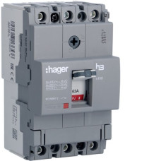 Автоматичний вимикач x160, In=63А, 3п, 18kA, Тфікс./Мфікс. Hager HDA063L