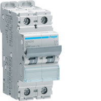 Автоматичний вимикач In=6 А, 2п, B, 10 kA, 2м Hager NBN206