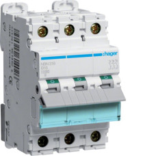 Автоматичний вимикач In=16А, 3п, B, 10 kA, 3м Hager NBN316