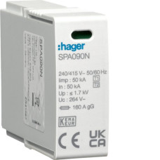Вставний модуль 1P T1+T2 N-PE для SPA9xxx, Hager SPA090N