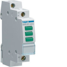 Індикатор потрійний LED, 230В, 3 зелених, 1м Hager SVN221