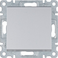 Вимикач хрестовидний одноклавішний, срібний, Lumina Hager WL0032
