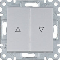 Вимикач жалюзі "Контактор", срібний, Lumina Hager WL0322