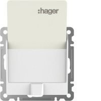 Вимикач для готельних карток, білий, Lumina Hager WL0510