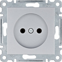 Розетка без заземлення, срібна, 16А/230В, Lumina Hager WL1012
