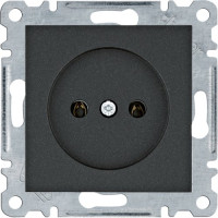 Розетка без заземлення, чорна, 16А/230В, Lumina Hager WL1013