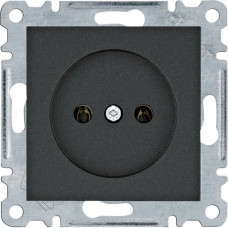 Розетка без заземлення, чорна, 16А/230В, Lumina Hager WL1013