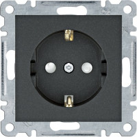 Розетка з з/к з захистом контактів, чорна, 16А/230В, Lumina Hager WL1063