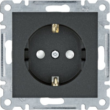 Розетка з з/к з захистом контактів, чорна, 16А/230В, Lumina Hager WL1063