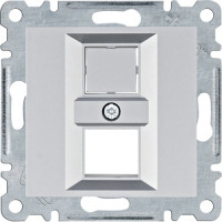 Панель подвійна до RJ12/RJ45/USB/HDMI/F-TYPE, срібна, Lumina Hager WL2322