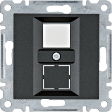 Панель подвійна до RJ12/RJ45/USB/HDMI/F-TYPE, чорна, Lumina Hager WL2323