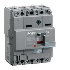 Автоматичний вимикач x160, In=125А, 4п, 25kA, Трег./Мфікс. Hager HHA126H