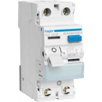 Пристрій захисного відключення ПЗВ QC, 2P, 25A, 30mA, A, Hager CDS225D
