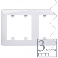 Рамка 3-кратна горизонтальна, біла, Lumina Soul Hager WL5230