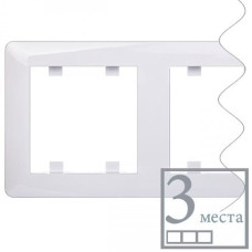 Рамка 3-кратна горизонтальна, біла, Lumina Soul Hager WL5230