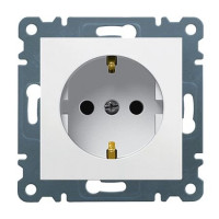 Розетка з з/к з захистом контактів, біла, 16А/230В, Lumina Hager WL1060