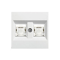 Панель подвійна до RJ12/RJ45/USB/HDMI/F-TYPE, біла, Lumina Hager WL2320