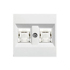 Панель подвійна до RJ12/RJ45/USB/HDMI/F-TYPE, біла, Lumina Hager WL2320