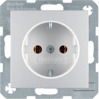 Розетка з з/к, 16А/250В, колір алюминій, матовый S.1 Berker 47431404