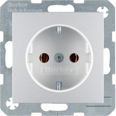 Розетка з з/к, 16А/250В, колір алюминій, матовый S.1 Berker 47431404