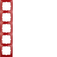 Рамка 5-постова, колір червоний, глянець, пластик, S.1 Berker 10158962